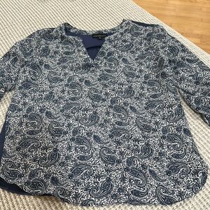 Paisley Print Blue Women's Topstitch Fix M top